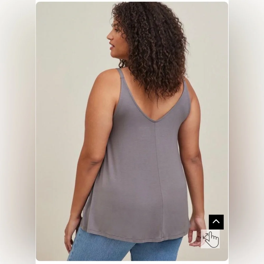 Super Soft V-Neck Easy Tank Swing Fit and Flare Size 3 summer fall flowy sexy - Picture 3 of 5